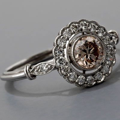 Engagement Rings 2017 2018antique Art Deco Style Platinum 45ct Description Antique Art Deco Style Platinum 45ct Light Cognac Diamond Cer Engagement Ring