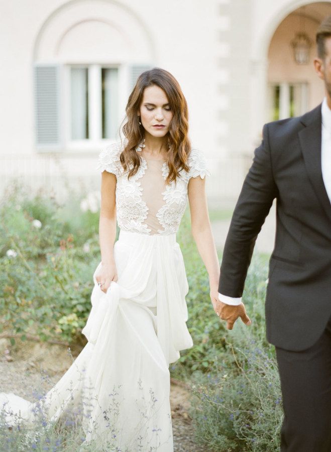 Wedding Dresses Gowns 2017 2018lace Cap Sleeve Dress Description Lace Cap Sleeve Wedding Dress With A Plunging Sheer Neckline