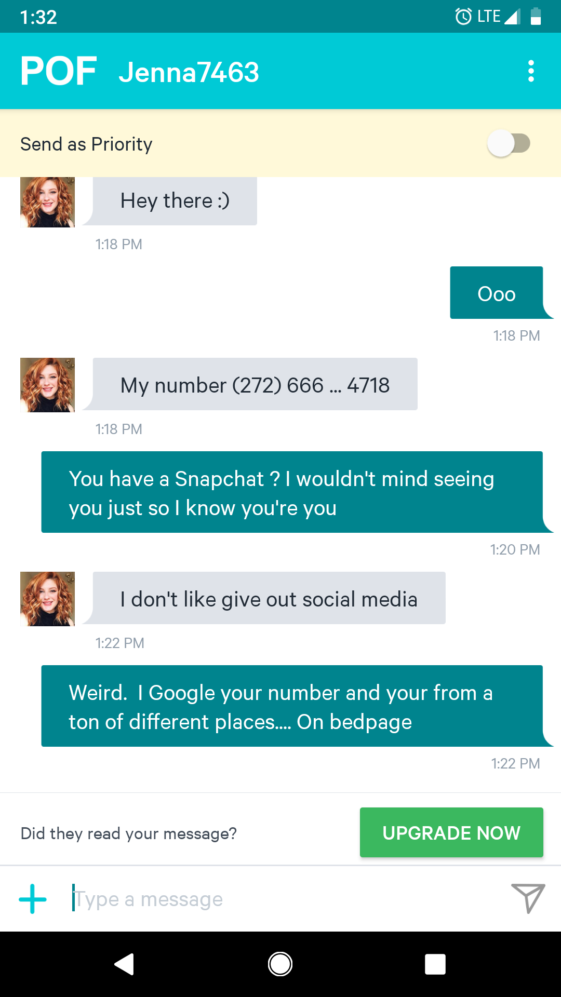 POF Another scammer. Blocked me when i called them out SpeedDating